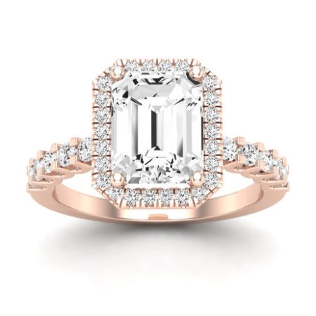 Sweetpea Emerald Moissanite Bridal Set rosegold