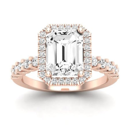Sweetpea Emerald Moissanite Bridal Set rosegold