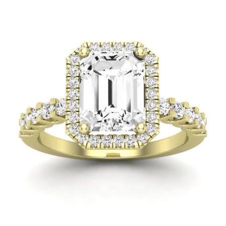 Sweetpea Emerald Moissanite Bridal Set yellowgold