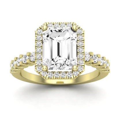 Sweetpea Emerald Moissanite Bridal Set yellowgold
