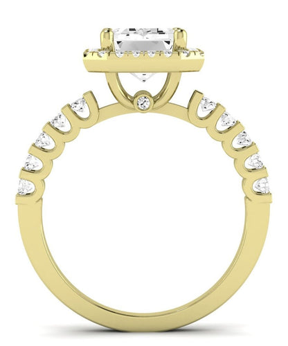 Sweetpea Emerald Moissanite Engagement Ring yellowgold