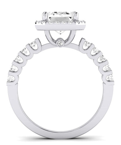 Sweetpea Emerald Moissanite Engagement Ring whitegold