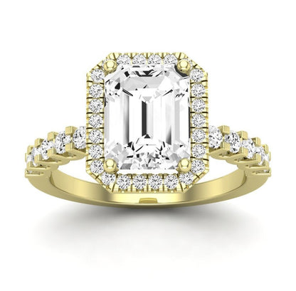 Sweetpea Emerald Moissanite Engagement Ring yellowgold