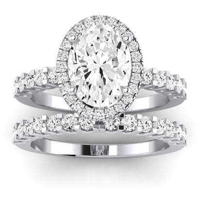 Sweetpea Oval Moissanite Bridal Set whitegold
