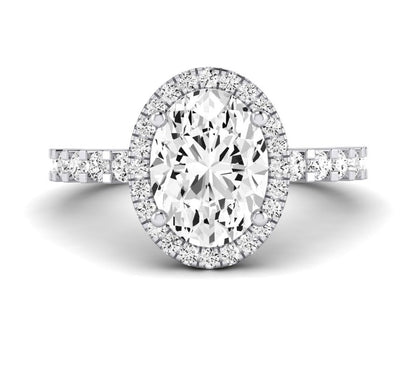 Sweetpea Oval Moissanite Engagement Ring whitegold