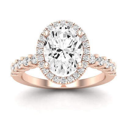 Sweetpea Oval Moissanite Engagement Ring rosegold