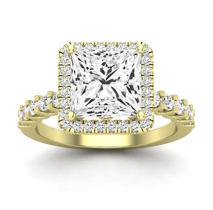 Sweetpea Princess Moissanite Engagement Ring yellowgold