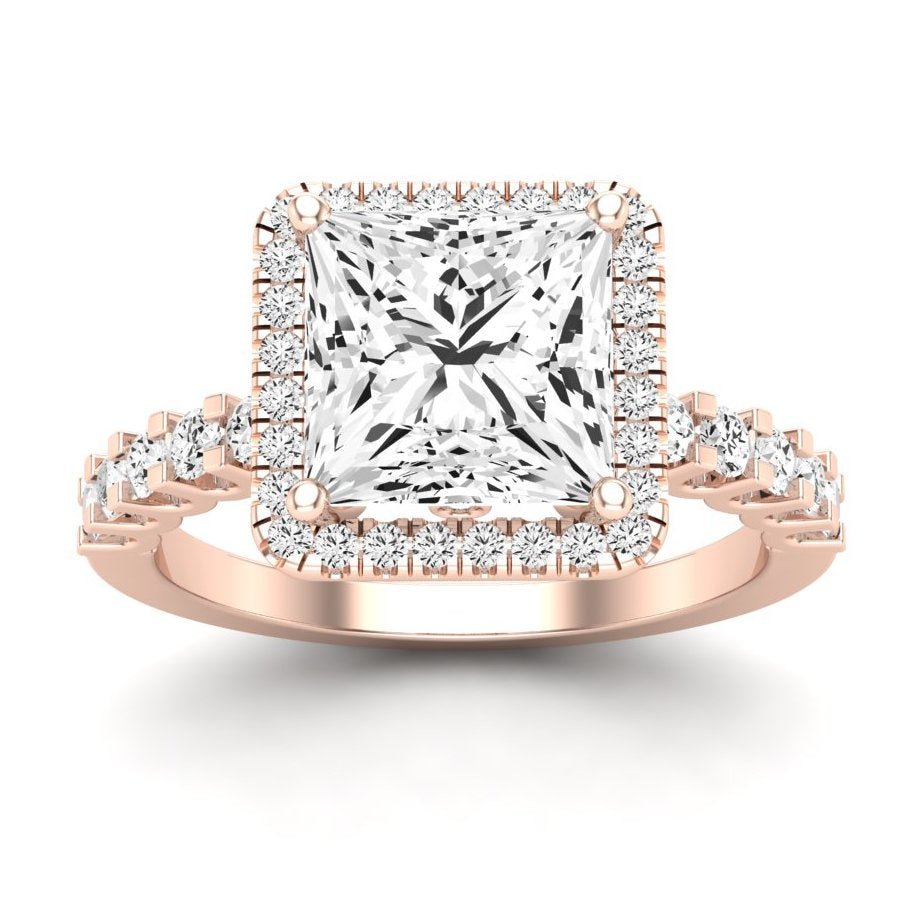 Sweetpea Princess Moissanite Engagement Ring rosegold
