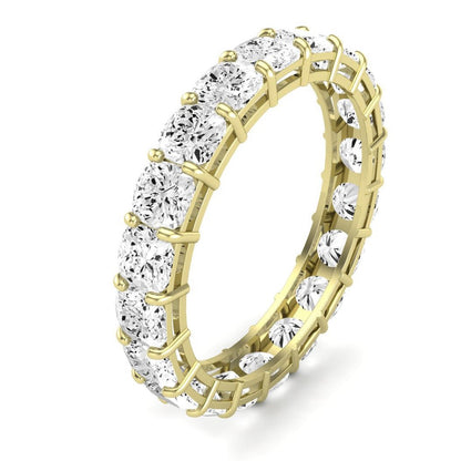 Sylvan Cushion Cut Moissanite Eternity Band yellowgold