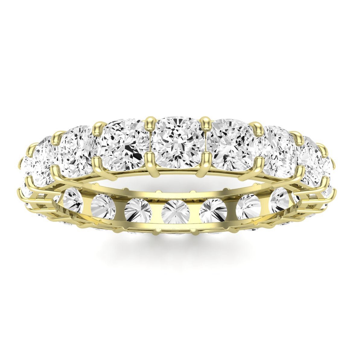 Sylvan Cushion Cut Moissanite Eternity Band yellowgold