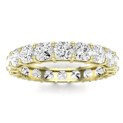 Sylvan Cushion Cut Moissanite Eternity Band yellowgold