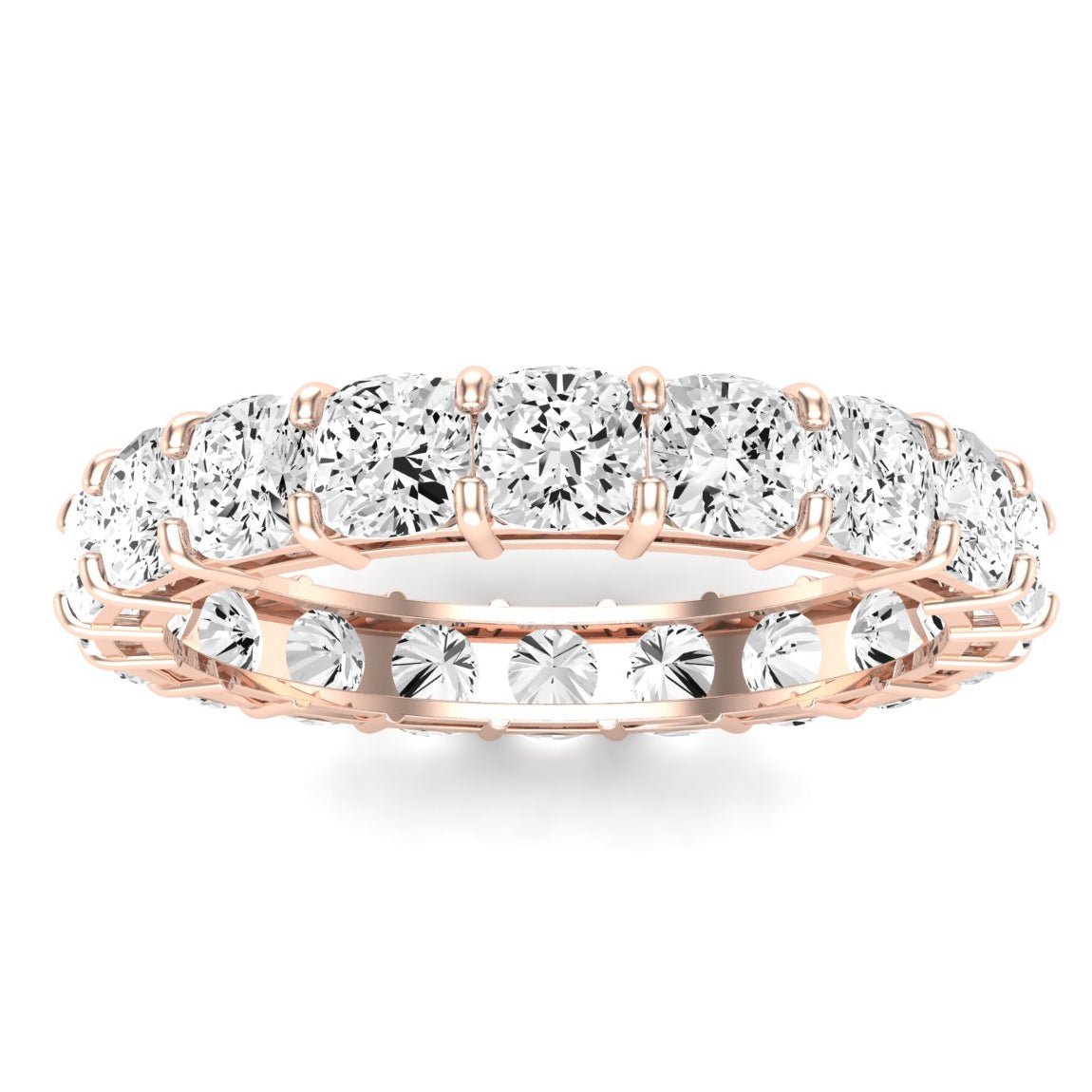 Sylvan Cushion Cut Moissanite Eternity Band rosegold