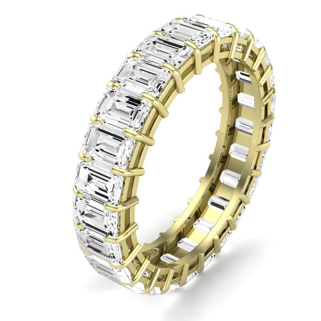 Sylvan Emerald Cut Moissanite Eternity Band yellowgold