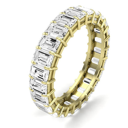 Sylvan Emerald Cut Moissanite Eternity Band yellowgold