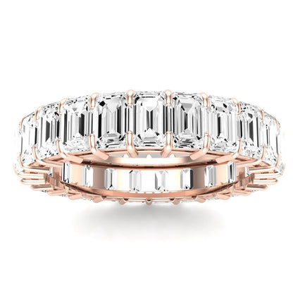 Sylvan Emerald Cut Moissanite Eternity Band rosegold