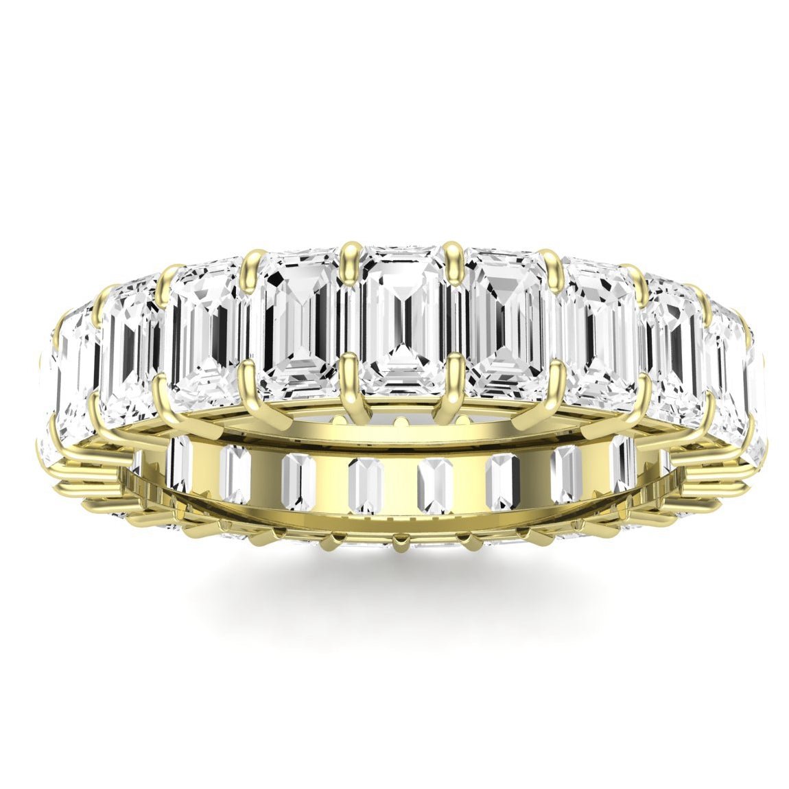 Sylvan Emerald Cut Moissanite Eternity Band yellowgold