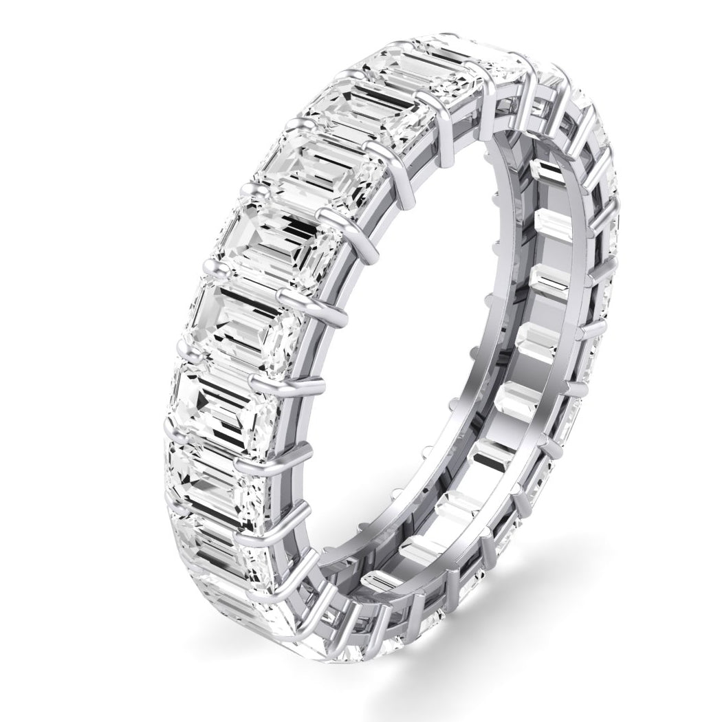 Sylvan Emerald Cut Moissanite Eternity Band whitegold