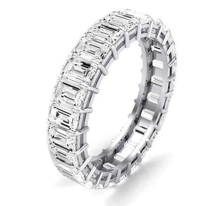 Sylvan Emerald Cut Moissanite Eternity Band whitegold