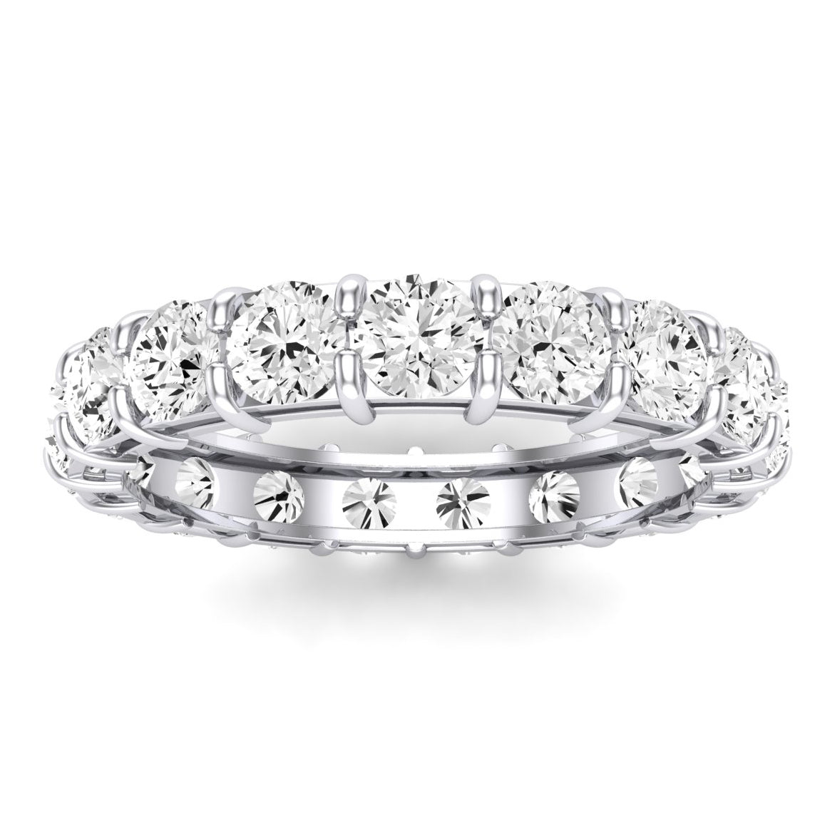 Sylvan Round Cut Moissanite Eternity Band whitegold