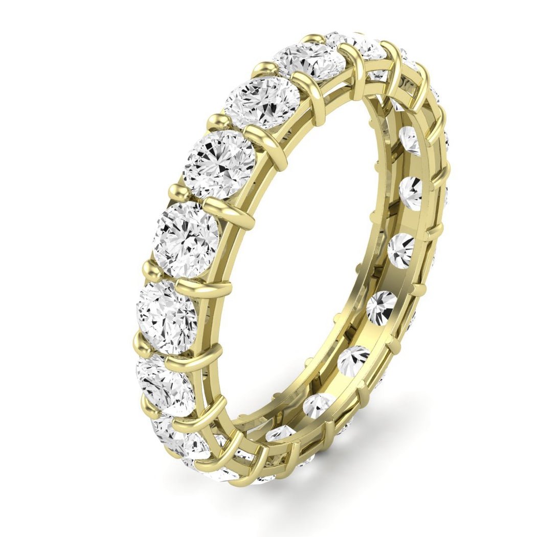 Sylvan Round Cut Moissanite Eternity Band yellowgold