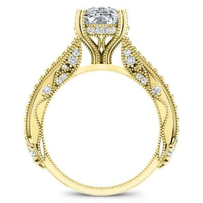 Tansy Cushion Moissanite Bridal Set yellowgold