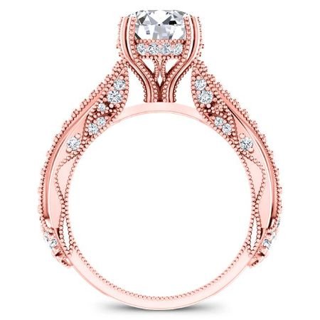 Tansy Round Moissanite Bridal Set rosegold