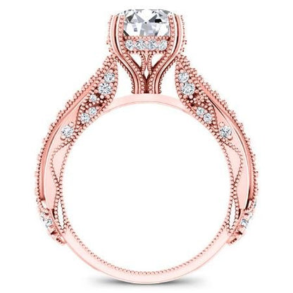 Tansy Round Moissanite Bridal Set rosegold