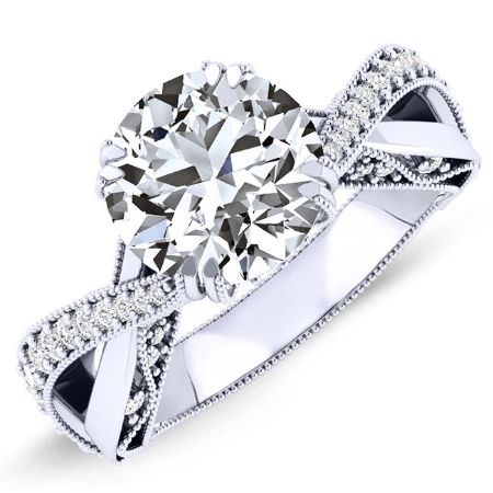 Tansy Round Moissanite Bridal Set whitegold