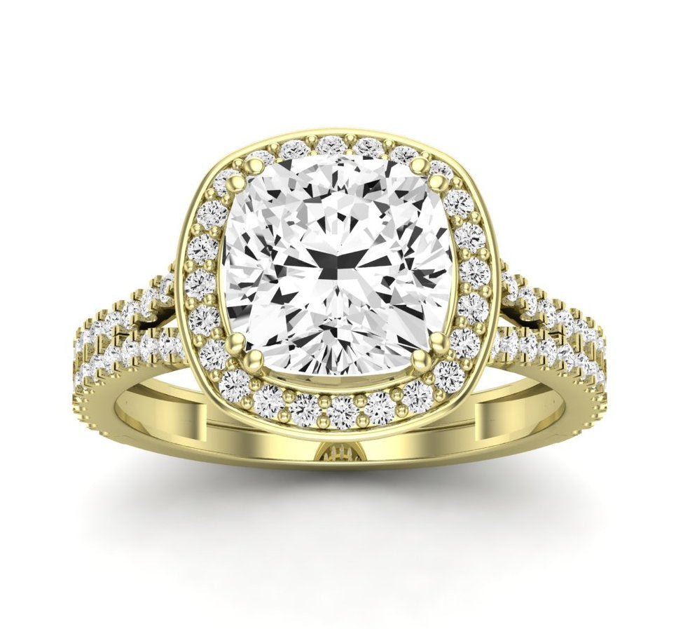 Tea Rose Cushion Diamond Engagement Ring (Clarity Enhanced)