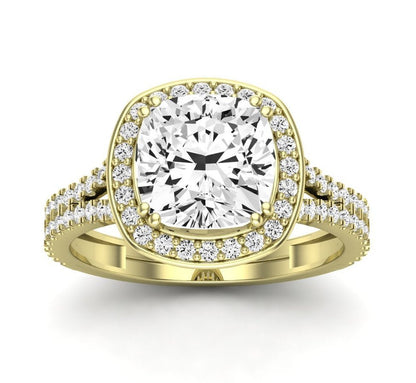 Tea Rose Cushion Diamond Engagement Ring (Clarity Enhanced)