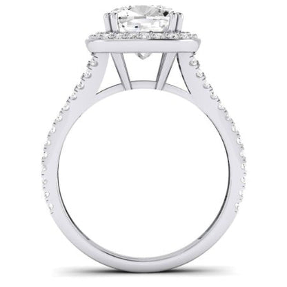 Tea Rose Cushion Moissanite Bridal Set whitegold