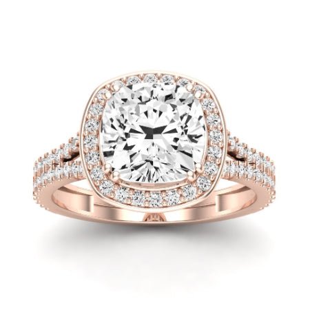Tea Rose Cushion Moissanite Bridal Set rosegold