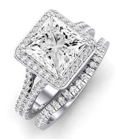 Tea Rose Diamond Matching Band Only (does Not Include Engagement Ring) For Ring With Princess Center whitegold