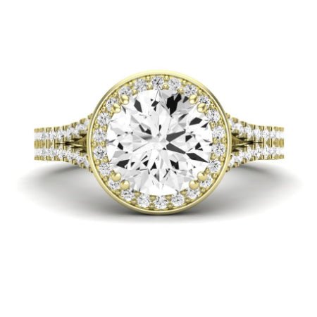 Tea Rose Diamond Matching Band Only (does Not Include Engagement Ring) For Ring With Round Center yellowgold