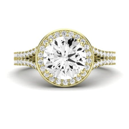 Tea Rose Diamond Matching Band Only (does Not Include Engagement Ring) For Ring With Round Center yellowgold