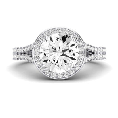 Tea Rose Diamond Matching Band Only (does Not Include Engagement Ring) For Ring With Round Center whitegold