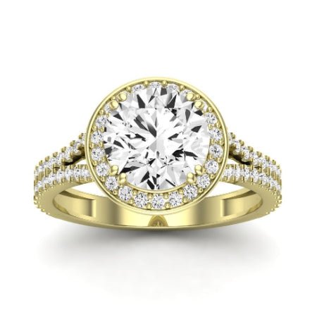 Tea Rose Diamond Matching Band Only (does Not Include Engagement Ring) For Ring With Round Center yellowgold