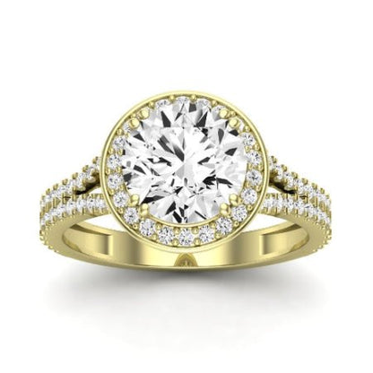 Tea Rose Diamond Matching Band Only (does Not Include Engagement Ring) For Ring With Round Center yellowgold