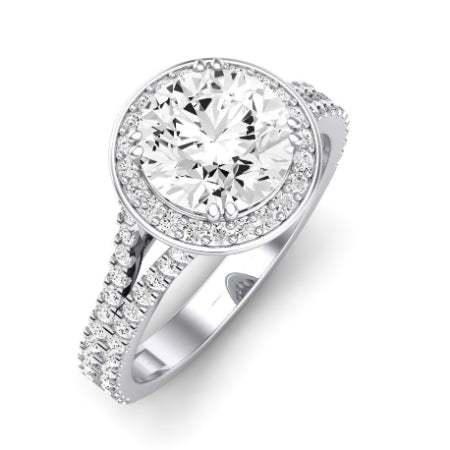 Tea Rose Diamond Matching Band Only (does Not Include Engagement Ring) For Ring With Round Center whitegold