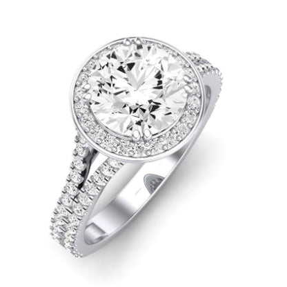 Tea Rose Diamond Matching Band Only (does Not Include Engagement Ring) For Ring With Round Center whitegold