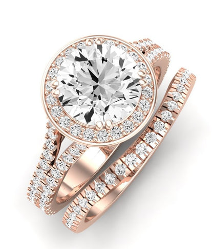 Tea Rose Diamond Matching Band Only (does Not Include Engagement Ring) For Ring With Round Center rosegold