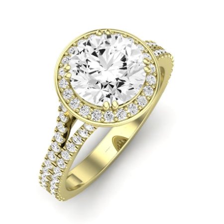 Tea Rose Diamond Matching Band Only (does Not Include Engagement Ring) For Ring With Round Center yellowgold