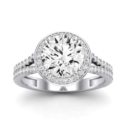 Tea Rose Diamond Matching Band Only (does Not Include Engagement Ring) For Ring With Round Center whitegold