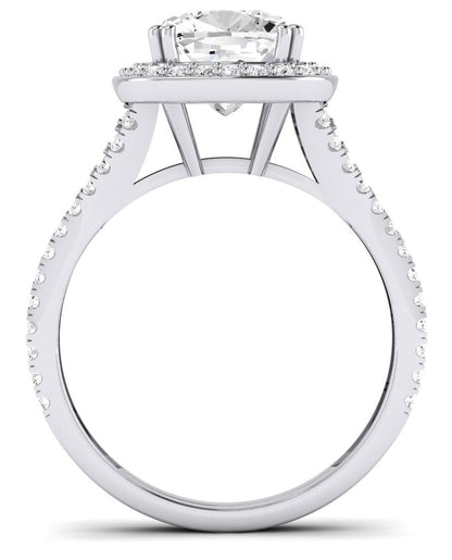 Tea Rose Cushion Diamond Engagement Ring (Lab Grown Igi Cert) whitegold