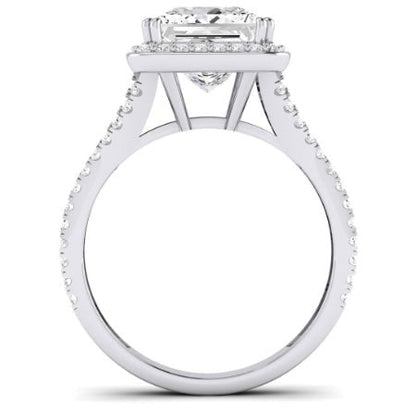 Tea Rose Moissanite Matching Band Only (does Not Include Engagement Ring) For Ring With Princess Center whitegold