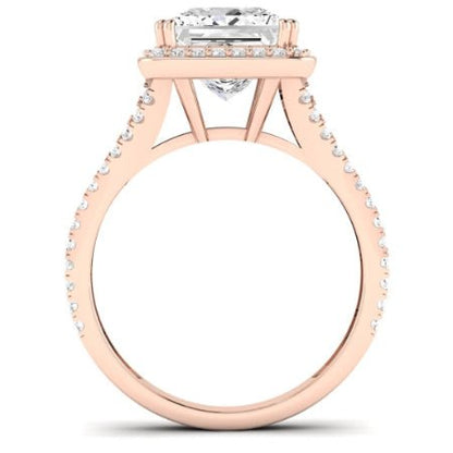 Tea Rose Moissanite Matching Band Only (does Not Include Engagement Ring) For Ring With Princess Center rosegold
