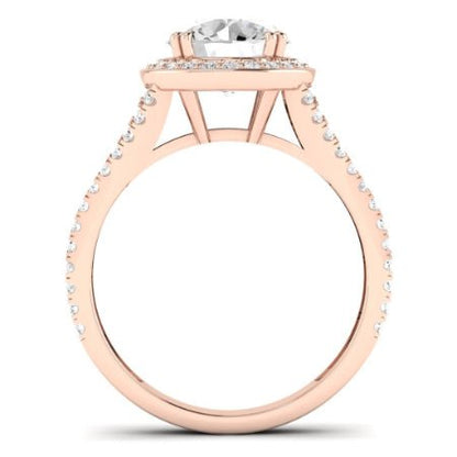 Tea Rose Moissanite Matching Band Only (does Not Include Engagement Ring) For Ring With Round Center rosegold