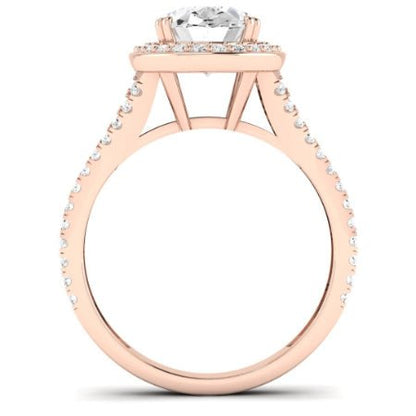 Tea Rose Moissanite Matching Band Only (does Not Include Engagement Ring) For Ring With Oval Center rosegold