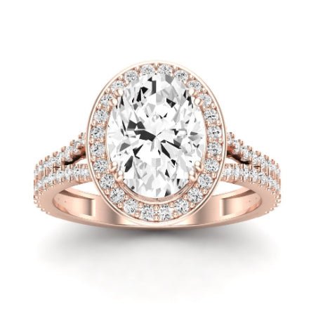 Tea Rose Oval Moissanite Bridal Set rosegold
