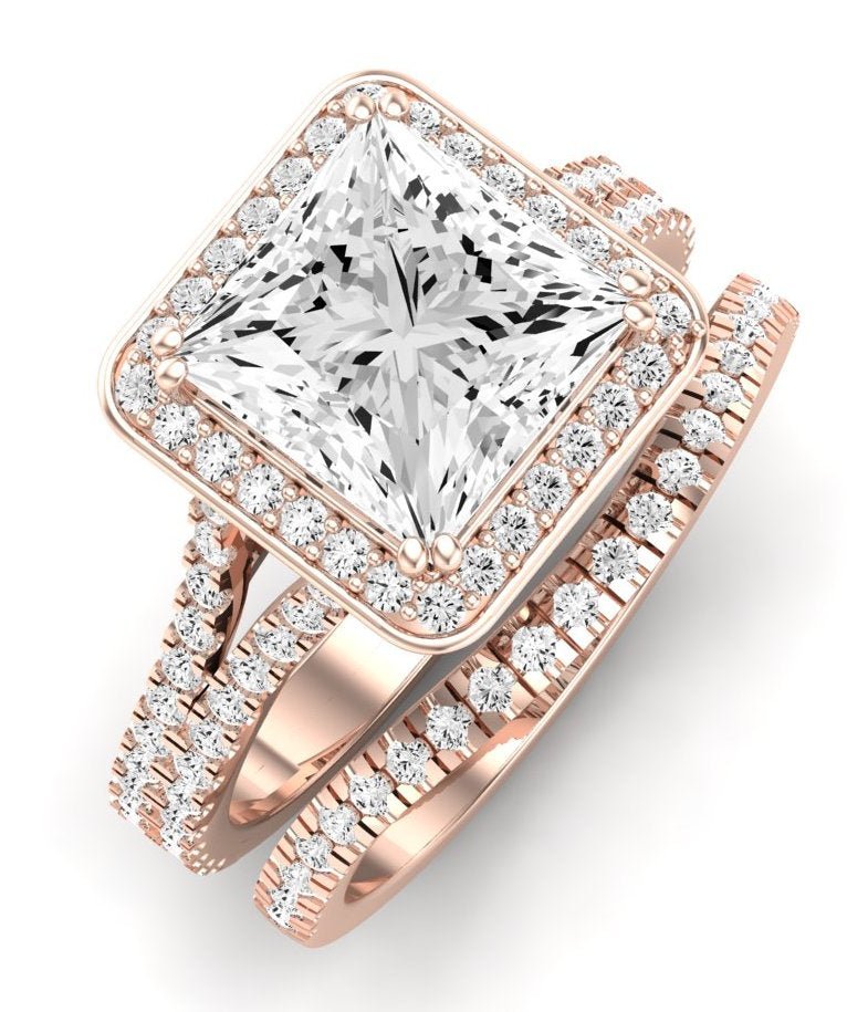 Tea Rose Princess Diamond Bridal Set (Lab Grown Igi Cert) rosegold